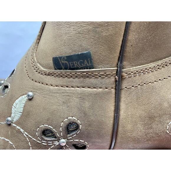 Odessa Sergal Woman's Cowboy Boots Pescaob Chestnut Ginger Size 10.5 - Picture 11 of 16